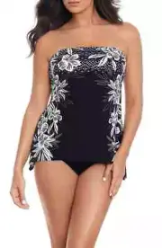 Miraclesuit BLACK Moondancer Bandini Tankini Swim Top, US 10