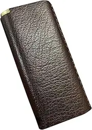 [Lorxilar] Cigarette Case Leather for Women Men, Cigarette Case Copper Holder for 20 Thin Cigarettes,One Size,Dark Brown