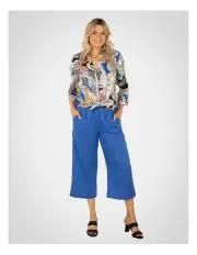 [Fella Hamilton] Paco Paisley 3/4 Sleeve Longer Shirt in Cobalt Multi