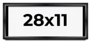 28x11 Shadow Box Frame Black | 1.25 inches Deep Real Wood Contemporary Shadowbox