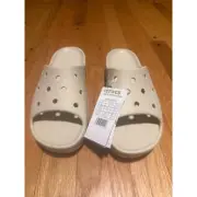 Crocs Classic Platform Slide Bone Beige Women Casual Sandals Slippers Sz 9