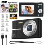 50MP Compact Digital Camera LCD Screen 16X Zoom HD 1080P Cam Kids Gifts