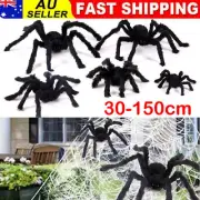 Halloween Giant Spider Decor Haunted House Prop Indoor Outdoor Party 30-150cm