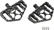 BHyuerndgh Motorcycle MX Gold Spike Floorboards Foot Pegs Bobber Footrests Compatible with Harley Touring Road King Sportster XL Softail Fatboy Dyna(Wide Black)