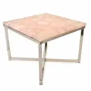 Rose Quartz Agate Coffee Side Table Natural Stone Handmade Work and Home Decors