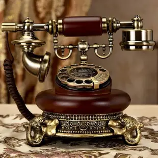 歐式復古電話機仿古家用時尚創意座機老式轉盤客廳無線插卡電話機