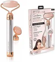 Flawless Finishing Touch Contour Vibrating Facial Roller & Massager, Rose Quartz