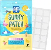 NATPAT Sunny Patch UV Detection Stickers for Preventing Sunburn for Kids and Adults - All-Natural Waterproof Patches, Changes Color When Time To Reapply Your SunScreen - Buzz Patch Natural Patch (24 Pack)