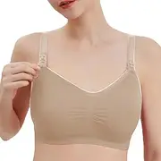 [Quzente] Nursing Bras Maternity Bra,Elastic Breathable Nursing Bras - Comfortable Breastfeeding Bra Maternity Bra with Removable Cups