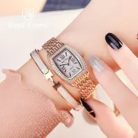 在飛比找Yahoo!奇摩拍賣優惠-Royal Crown蘿亞克朗手錶女士簡約小巧錶盤時尚鋼帶防