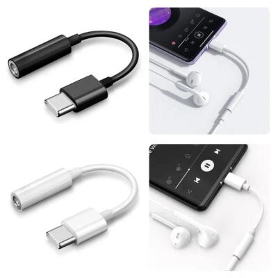 USB-C Type C Adapter Port to 3.5MM Aux Audio Jack Earphone Headphone Cable B7U9