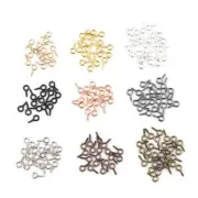100 Pcs Small Tiny Mini Eye Pins Hooks Eyelets Screw Threaded Peg 8mm-14mm