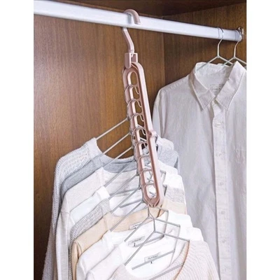 3D Folding Clothes Hanger 9 Hole Rotating Magic Closet Organizer Space Saver