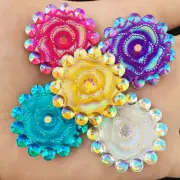 Rose Crystal Flat Back Rhinestone - Craft Flower Bling Decor Rhinestones 30pcs
