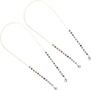 2pcs Mask Drop-preventing Chain Eyeglass Holder Para Mask Beaded Necklace Glasses Strap Choker Necklaces for Woman Lanyards Men's Eyeglass Chains Mask Polymer Clay