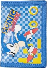 [Hedgehog] Sonic The Card and Coin Tri-Fold Wallet, Blue, 13 X 9 X .7cm, Blue, 13 X 9 X .7cm, Minimalist