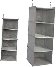 FONDOTIN High End Multi Layer Clothes Storage Hanging Bag Organizer Grey Washable Wardrobe Sundries Storage Bag with Compartment Inserts for Neat Closet Organization