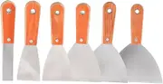 Portable Putty Knife Set 6-piece Wood Handle Steel Cutters Stripping Scraper Drywall Finishing Tool