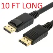 10FT High Speed DP to DP Cable Gold Plated DisplayPort to DisplayPort 4K Ready