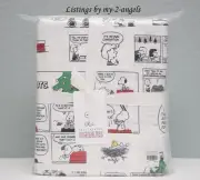 NEW Pottery Barn PEANUTS HOLIDAY Organic Cotton King Sheet Set christmas snoopy