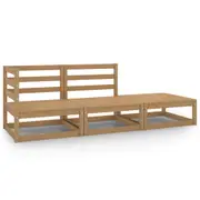 3 Piece Garden Lounge Set Honey Brown Solid Pinewood vidaXL