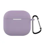 For AirPods 4 Silicone Earphone Protective Case with Hook, Light Purple