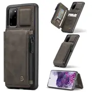 CaseMe Shockproof Samsung Galaxy S20+ Plus Leather Case Cover Wallet [Coffee]