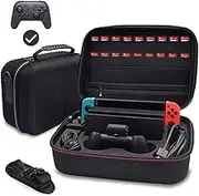 Carrying Storage Case for Nintendo Switch, Portable Travel Case for Nintendo Switch Console Pro Controller & Accessories with Shoulder Girdle - Black