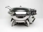 Walco Stainless Steel 8 QT Round Ultimate Glass Chafer Kit Chafing Dish NEW