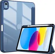ProCase for iPad (A16) 11th Generation 11 Inch 2025/10th Generation 10.9 Inch 2022 Case with Pencil Holder, Hybrid iPad 11 10 Case with Clear Back, Supports Auto Wake/Sleep -Navy