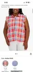 Tommy Hilfiger sleeveless plaid summer top plus size 1X