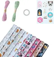 WEZCHUGHAOL Gift Wrapping Paper - Birthday and Cute Cartoon Animal Gift 9 Styles Patterns (20 x 27.5 Inch)