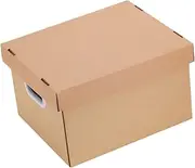 TEHAUX Box File Storage Carton Keeper Organizers Office Desk Storage Organizer Document Cardboard Brown File Bins White School Holder Portable Organiser Files Stackable Khaki Paper