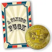 A Flying F**k | Funny Rude Secret Santa Gag Gift for Adults | Novelty Metal Golden Coin Token | Affordable Joke Gift Under A Fiver £5 | Great Present For Him / Her / Office Colleague / Friends