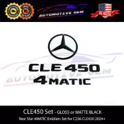 CLE450 COUPE 4MATIC Rear Star Emblem Black Badge Logo Set for AMG Mercedes C236