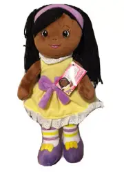 Soft Black Girl Rag Doll - 14 First Baby Doll For Kids - Plush Baby Toy - Baby