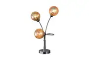Clara 3-Sphere Lights Glass Shade Metal Table Lamp Light Chrome