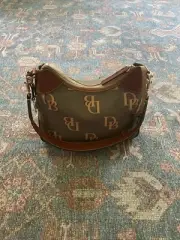 Dooney & Bourke Brown Canvas Monogram Hobo Bag