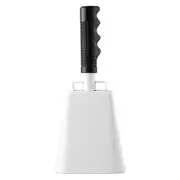 10Inch Steel Cow Bell with Handle, Cheering Bell and Loud Noise Makers for Sporting, Football Games Musical Instrument-A White