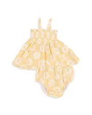 Angel Dear Girls' Mod Daisy Smocked Top & Bloomer Set - Baby