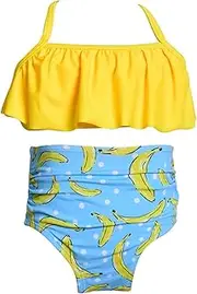 [KABETY] Girls Swimsuit Two Pieces Bikini Set, Banana, 9 Years