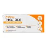 Pretorius Throat Clear Honey & Lemon 20s (Pack of 12)