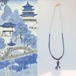 水晶項鍊 長鍊 青金石 藍水晶 藍點石 白瑪瑙 水墨風 天然石 長鍊 避邪 平安 創意 安神 溝通 消負能 CN水晶音符