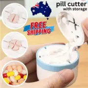 Pill Cutter Medicine Box Splitter Grinder Crusher Storage Case Portable pills