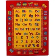 Kids Rugs ABC FUN Children Area Learning Rug Alphabet Train Non Skid Gel Backing