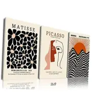 Matisse Wall Art Set of 3, Abstract Matisse Wall Art Posters Decor, Minimalist
