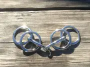 4.75" Wilson double ring snaffle driving /riding bit stainless steel
