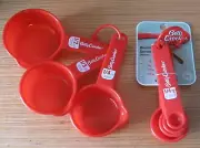 Betty Crocker Red Measuring Spoons/Cups Set--7 Pieces