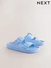 Blue Beach Double Strap Flat Sliders (AN5911) | $34