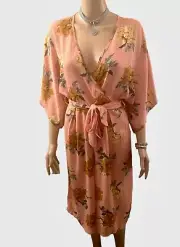 Pretty Little Thing Jumpsuit BNWT Floral Jumpsuit V Neck Wrap Belt Pink S